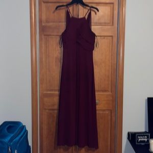 Maroon colored bridesmaids dress!
